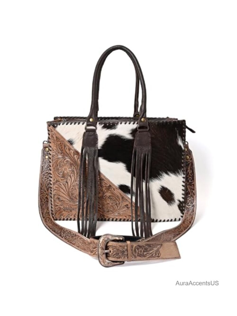 Genuine Cowhide Leather Satchel Handbag Adjustable Strap Crossbody Shoulder Bag